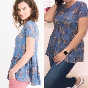 Peplum Tee Summer Blues